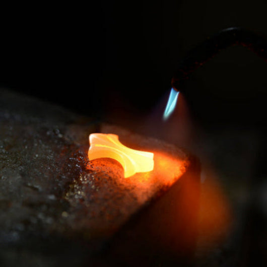 Sydney jeweller Nicky Burles soldering platinum for handmade jewellery
