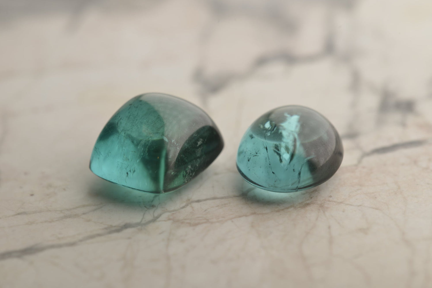 Pair of turquoise tourmalines for sale from the private collection of Sydney jeweller Nicky Burles