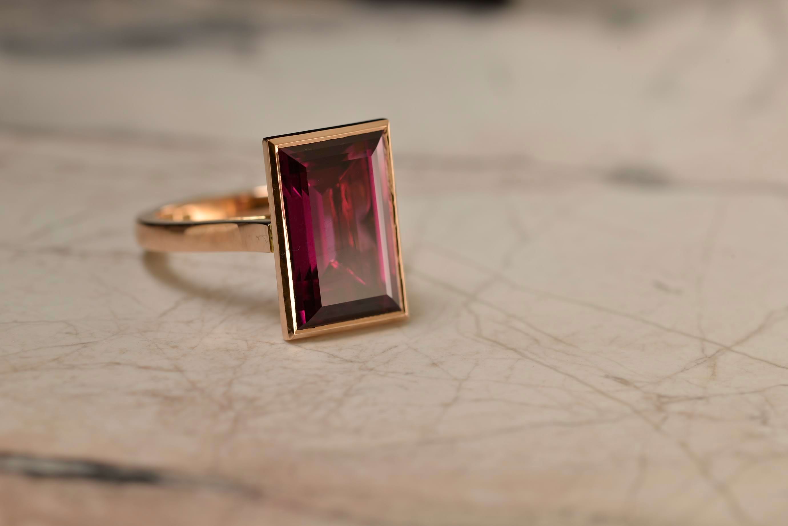 "Kanaya" Art Deco Rhodolite Garnet Dress Ring