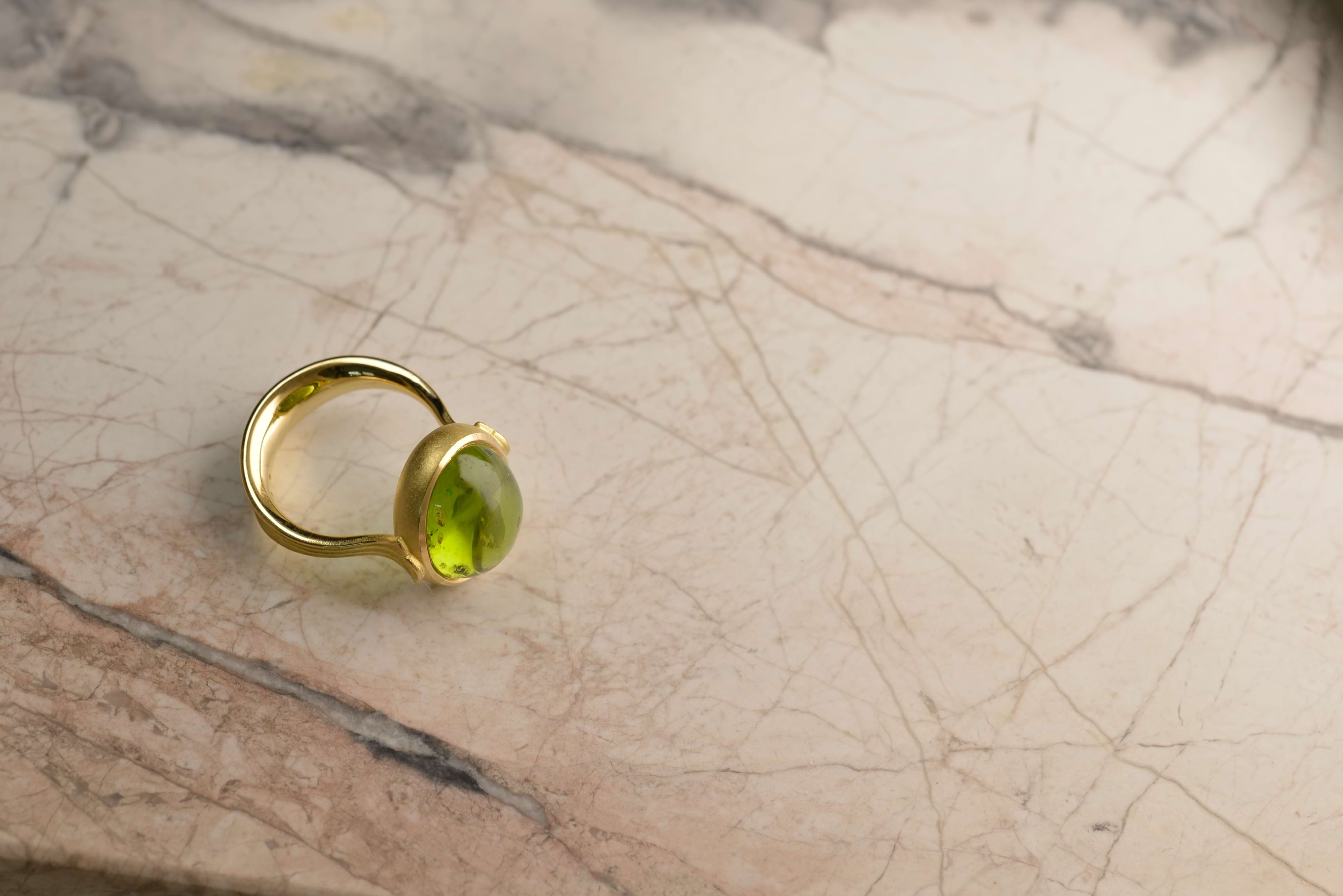 Signature Nicky Burles Lotus Peridot Ring