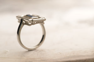 Art Deco Australian Sapphire Baguette Ring